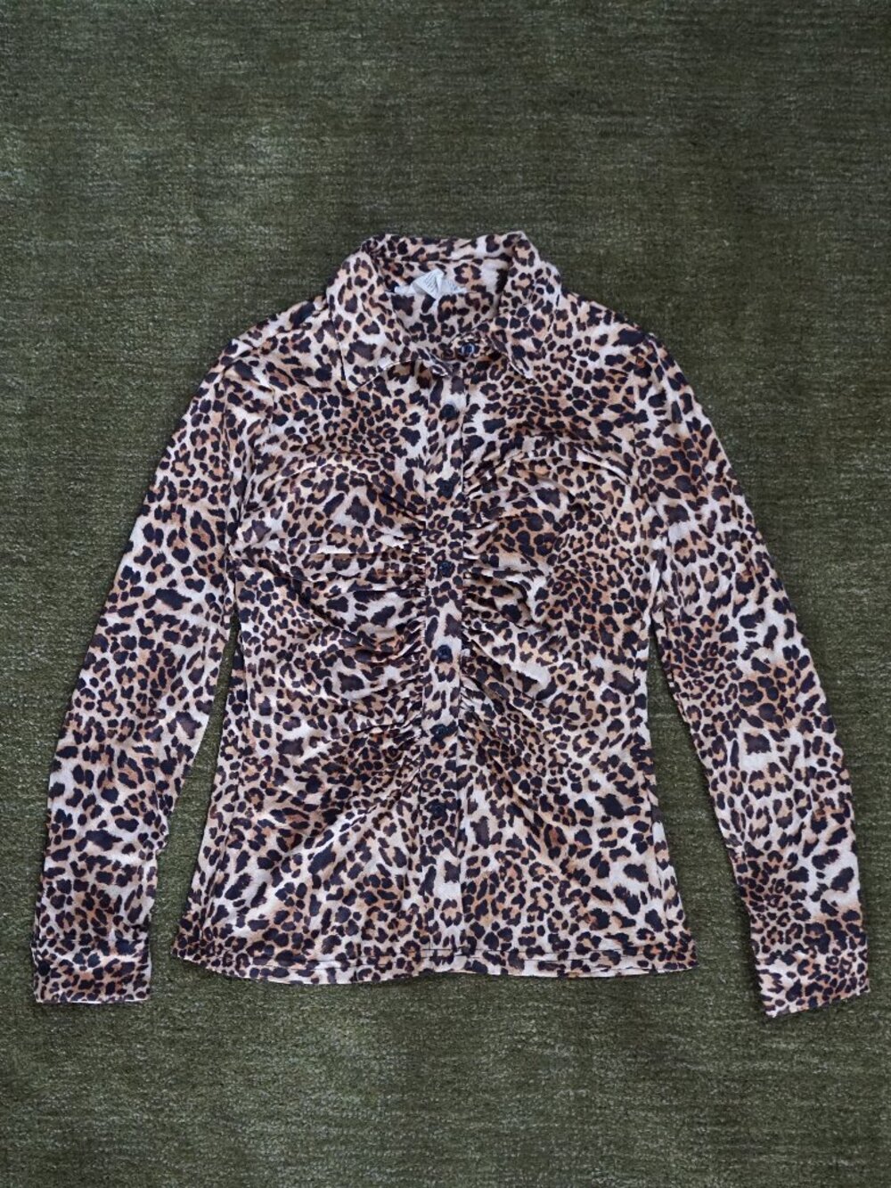 By Design leopard print button-up shirt